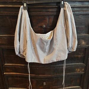 Abercrombie & Fitch Black and White Gingham Blouse